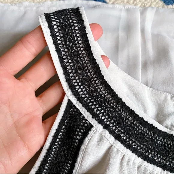 🩶 H&amp;M LIGHT GREY BLACK CROCHET DETAIL MAXI HALTER DRESS!