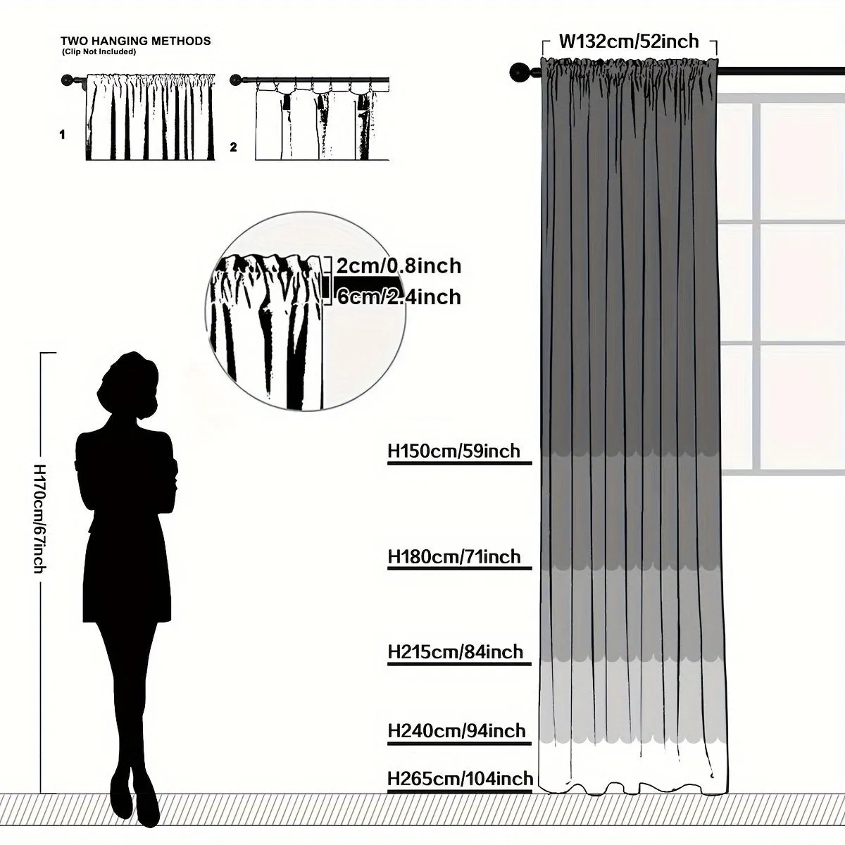 1pc Exquisite White Sheer Curtain Panel - Translucent, Thin, Rod Pocket, Easy Hang, Enhance Home Decor, Perfect for Living Room, Bedroom, and Office
