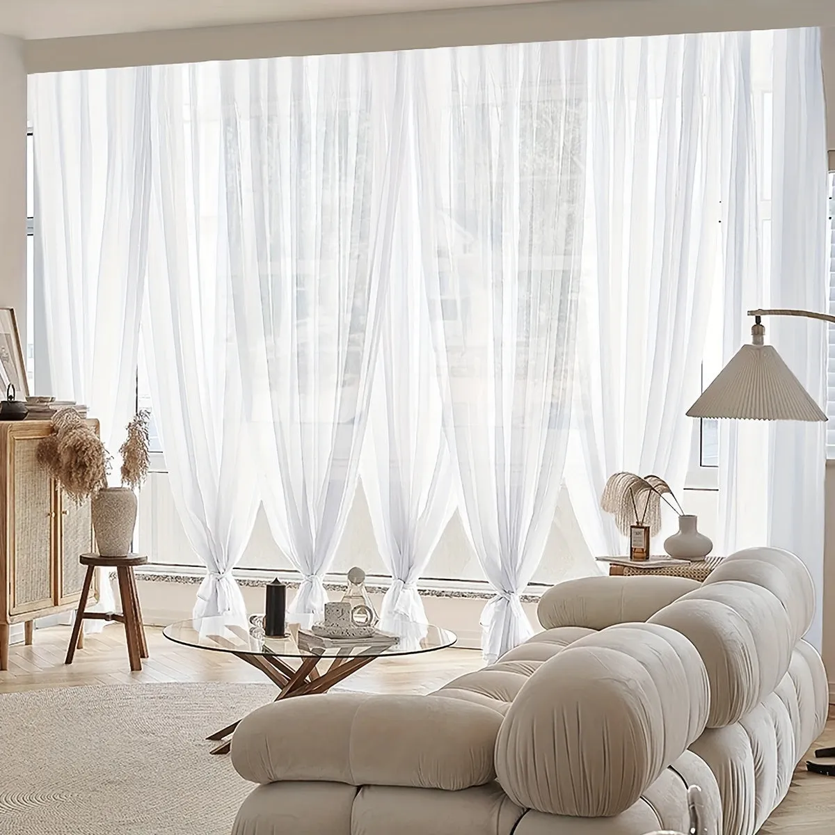 1pc Exquisite White Sheer Curtain Panel - Translucent, Thin, Rod Pocket, Easy Hang, Enhance Home Decor, Perfect for Living Room, Bedroom, and Office