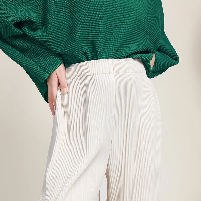 2025 Autumn and winter thick pleated pants children loose and thin casual pants long wide-leg versatile high-end suit pants