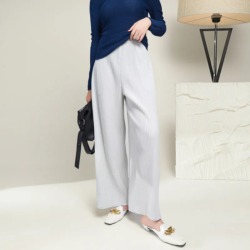 2025 Autumn and winter thick pleated pants children loose and thin casual pants long wide-leg versatile high-end suit pants