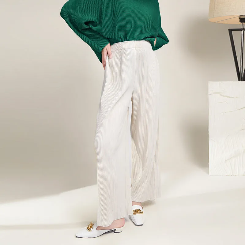 2025 Autumn and winter thick pleated pants children loose and thin casual pants long wide-leg versatile high-end suit pants