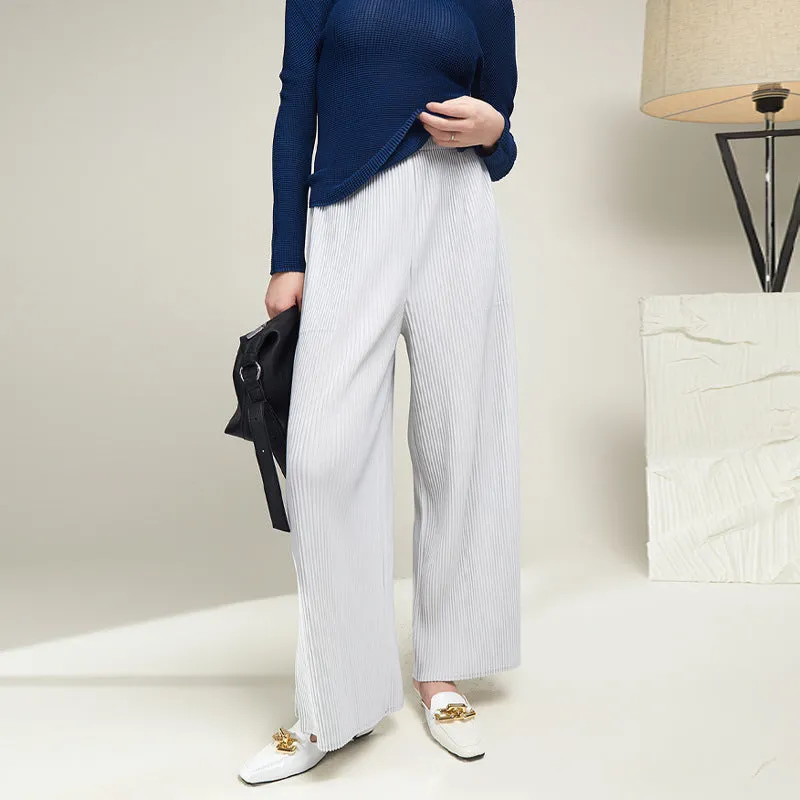2025 Autumn and winter thick pleated pants children loose and thin casual pants long wide-leg versatile high-end suit pants