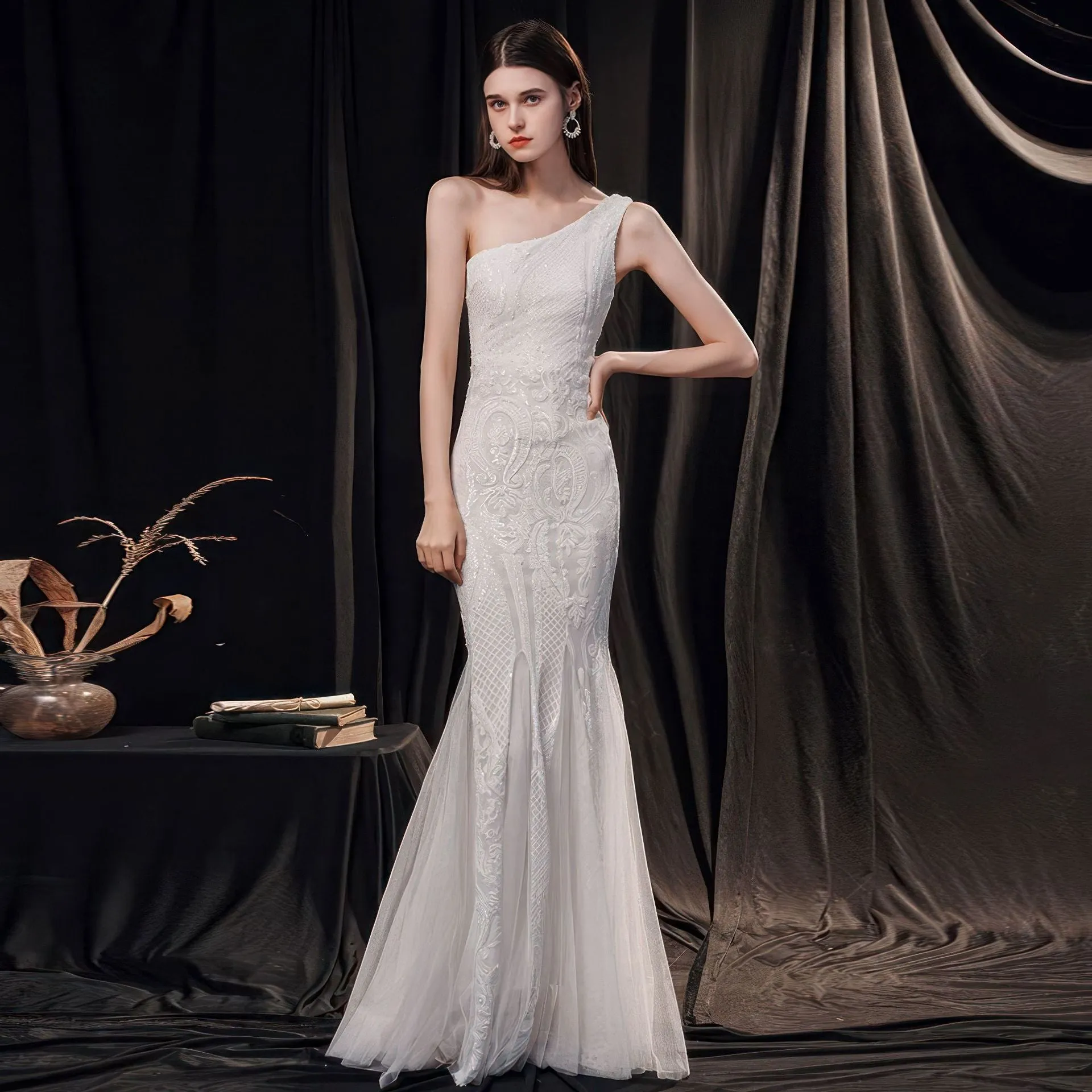 2025 Evening dress femininity high-end socialite party party company annual meeting host sexy long and thin dress