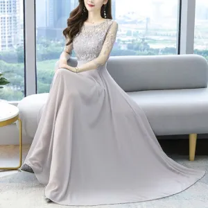 2025 popular autumn Popular trade new celebrity temperament dress waist thin big swing long Muse fan banquet evening dress