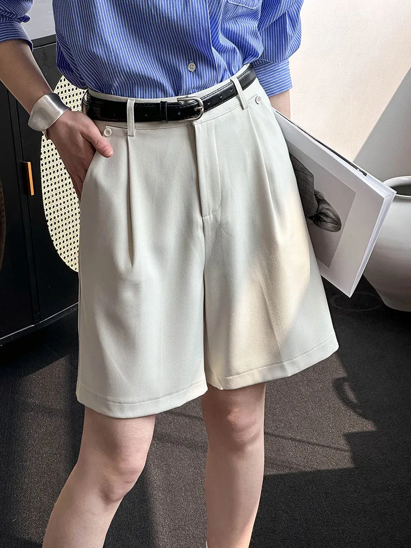2025 Tachibana  spring and summer suit shorts femininity commuting loose casual high waist thin straight pants 98025