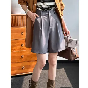 2025 Tachibana  spring and summer suit shorts femininity commuting loose casual high waist thin straight pants 98025