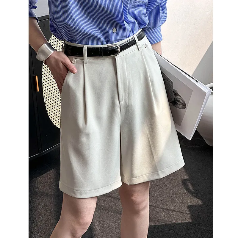 2025 Tachibana  spring and summer suit shorts femininity commuting loose casual high waist thin straight pants 98025