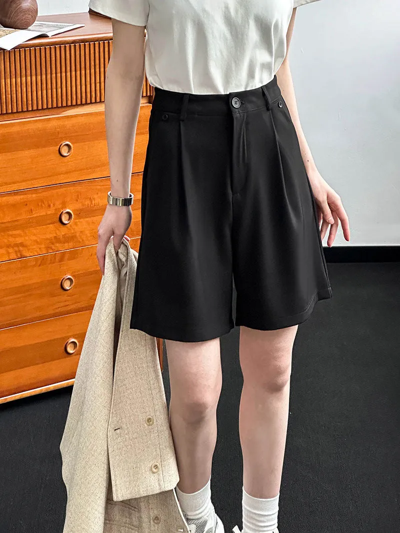 2025 Tachibana  spring and summer suit shorts femininity commuting loose casual high waist thin straight pants 98025