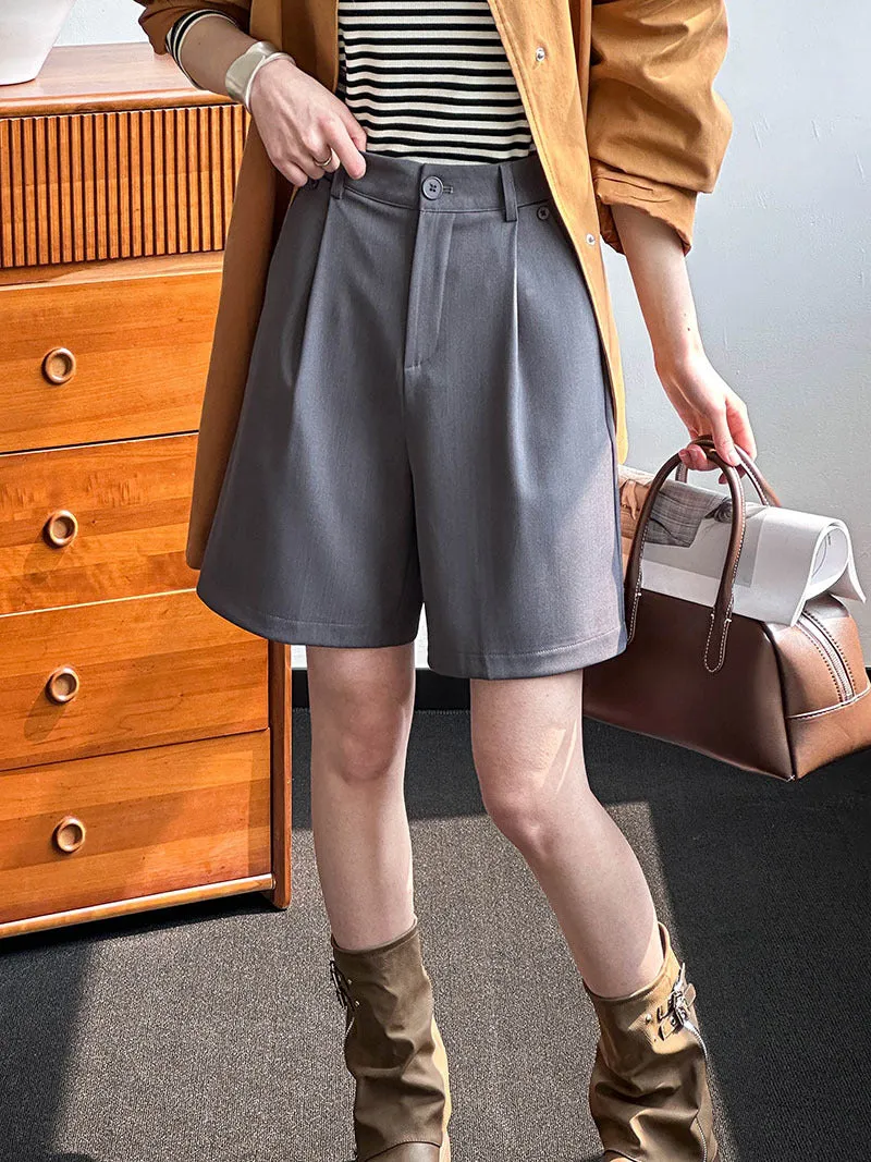 2025 Tachibana  spring and summer suit shorts femininity commuting loose casual high waist thin straight pants 98025