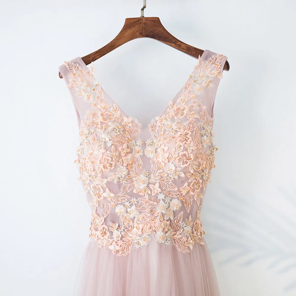 2025Evening dress  spring and summer new pink fairy dream thin long elegant birthday bridesmaid dress