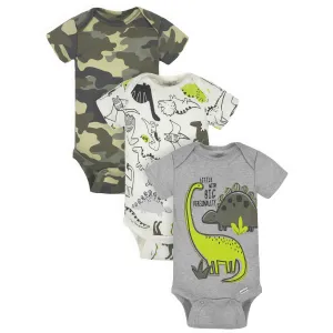 3-Pack Baby Boys Dinosaur Short Sleeve Onesies® Bodysuits