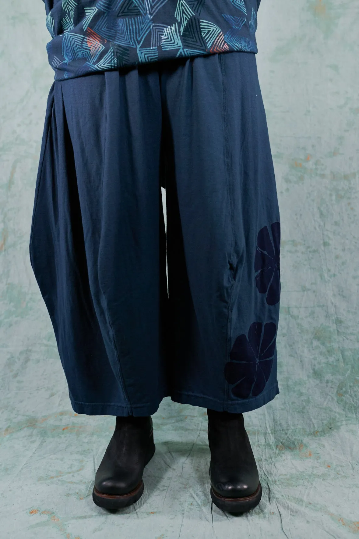3187-2 Boheme Pant-Indigo-Tonal Print