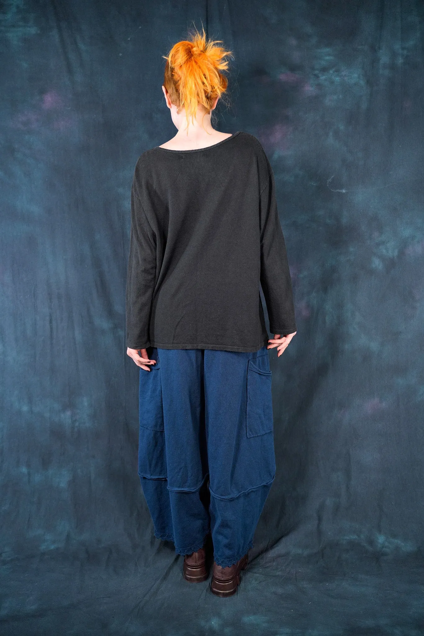 3225 Lace Trim Stitch Pant Mood Blue-U