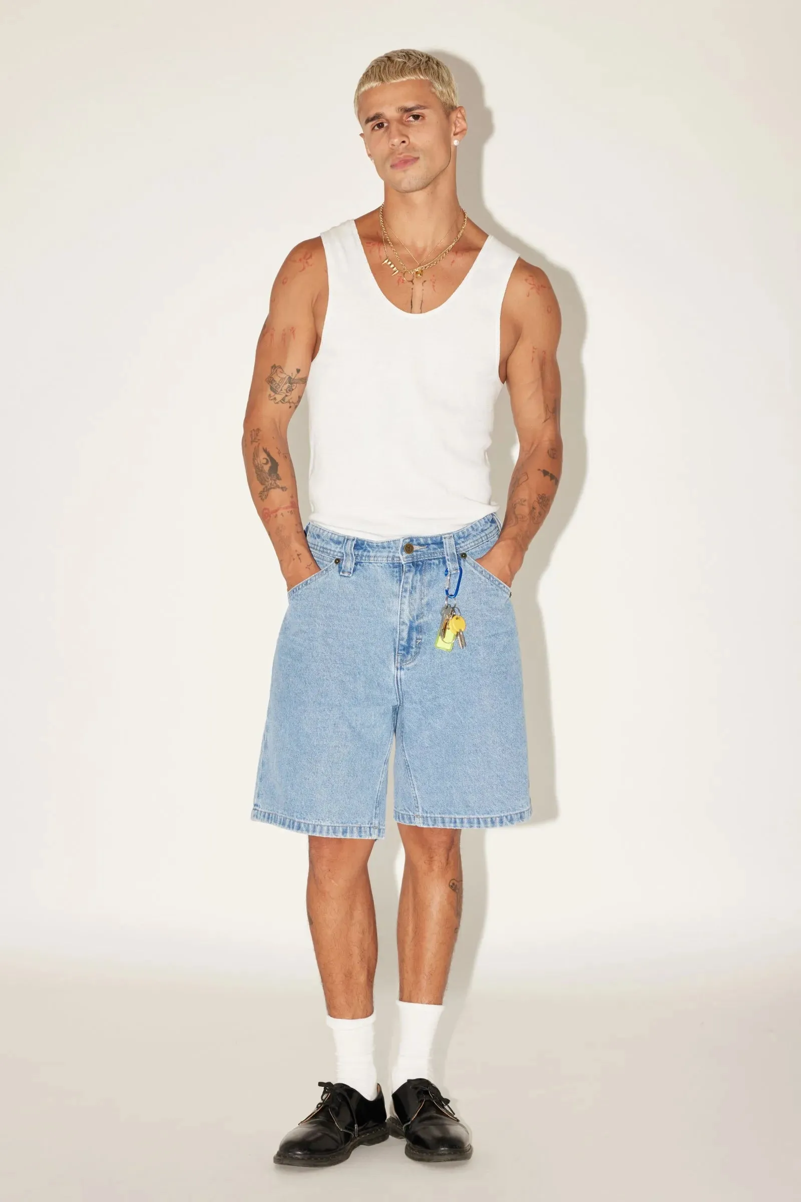 Abrand A5 Baggy Denim Short - Larry - Light Vintage Indigo