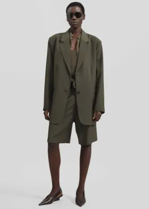 Aiden Wool Blend Blazer - Khaki