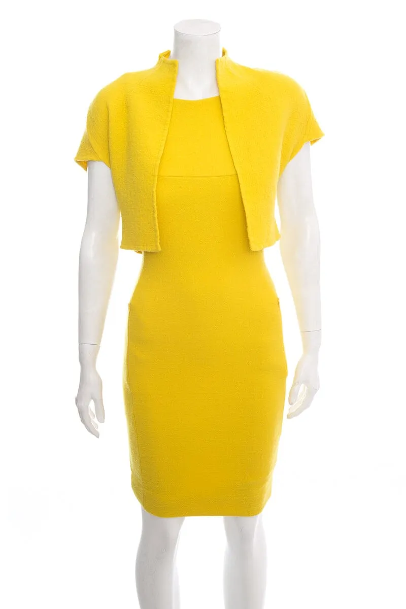 Akris Yellow Jacket and Dress Set SZ 4