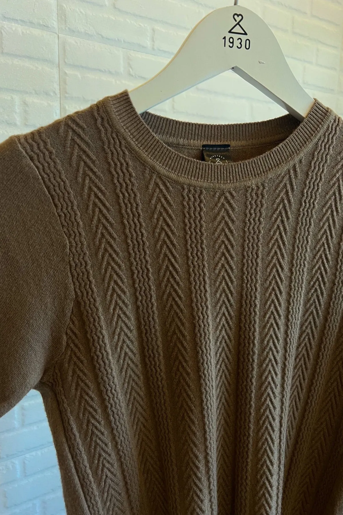 ALEXIS Soft Textured Knit Top (Mocha Brown)