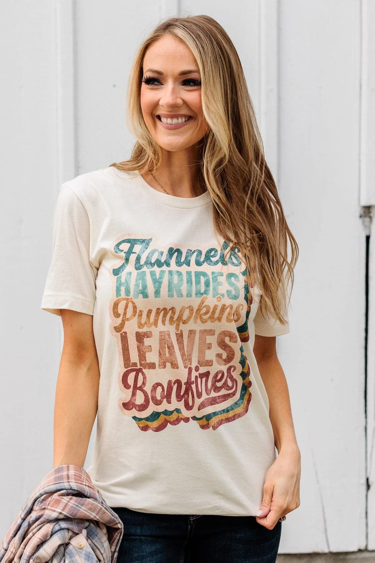 All The Fall Things Graphic Tee- Light Cream