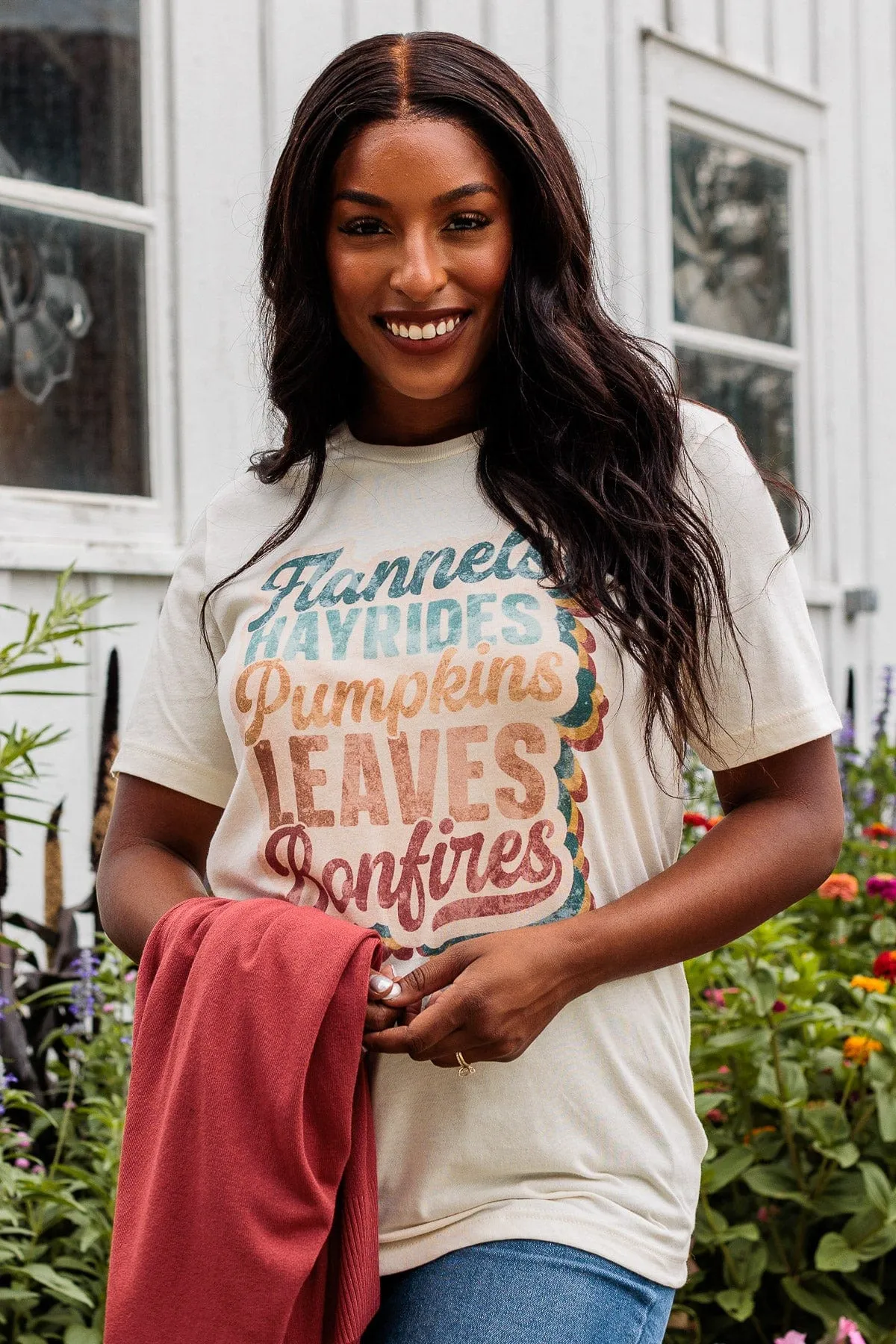 All The Fall Things Graphic Tee- Light Cream