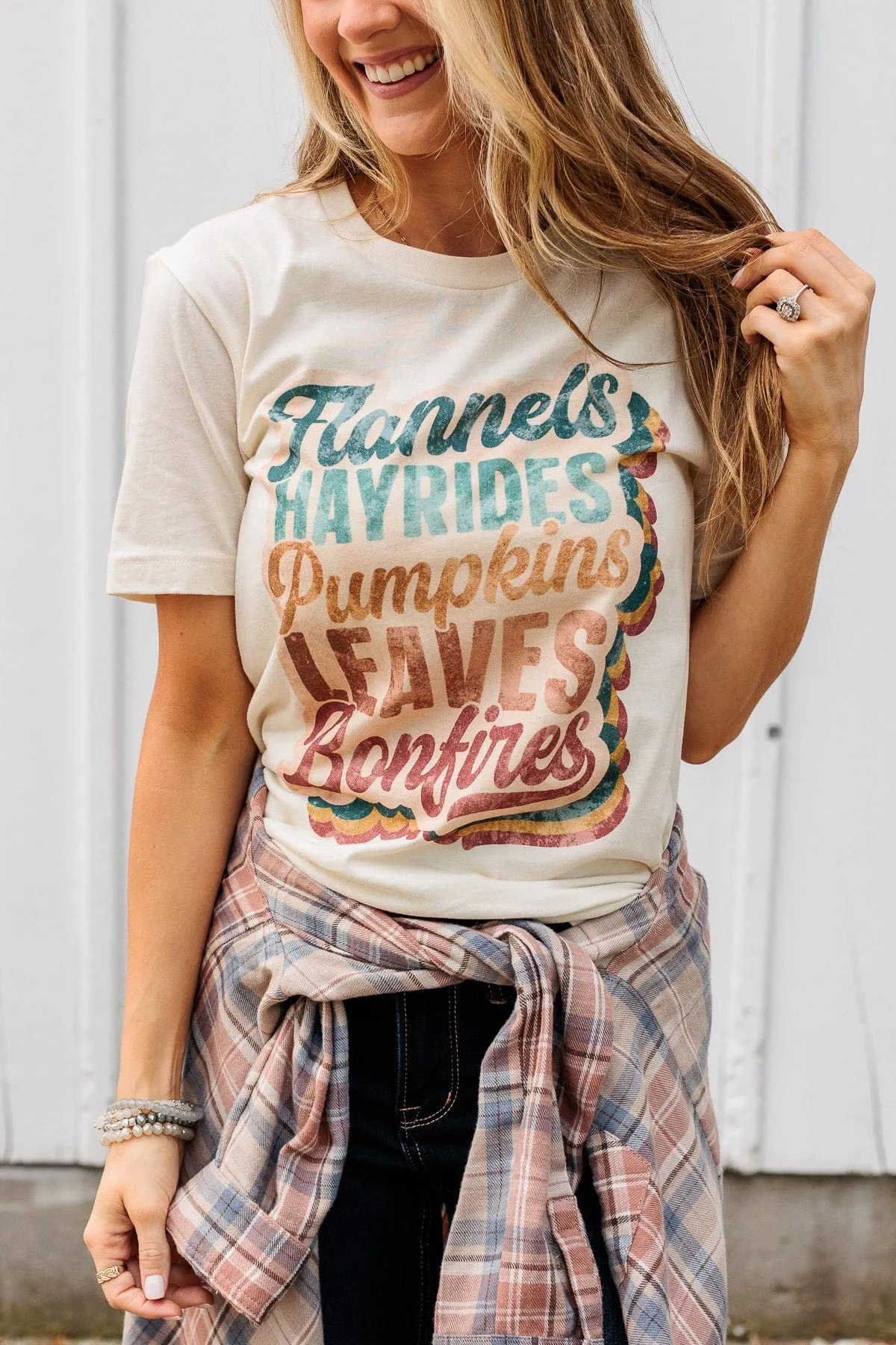 All The Fall Things Graphic Tee- Light Cream