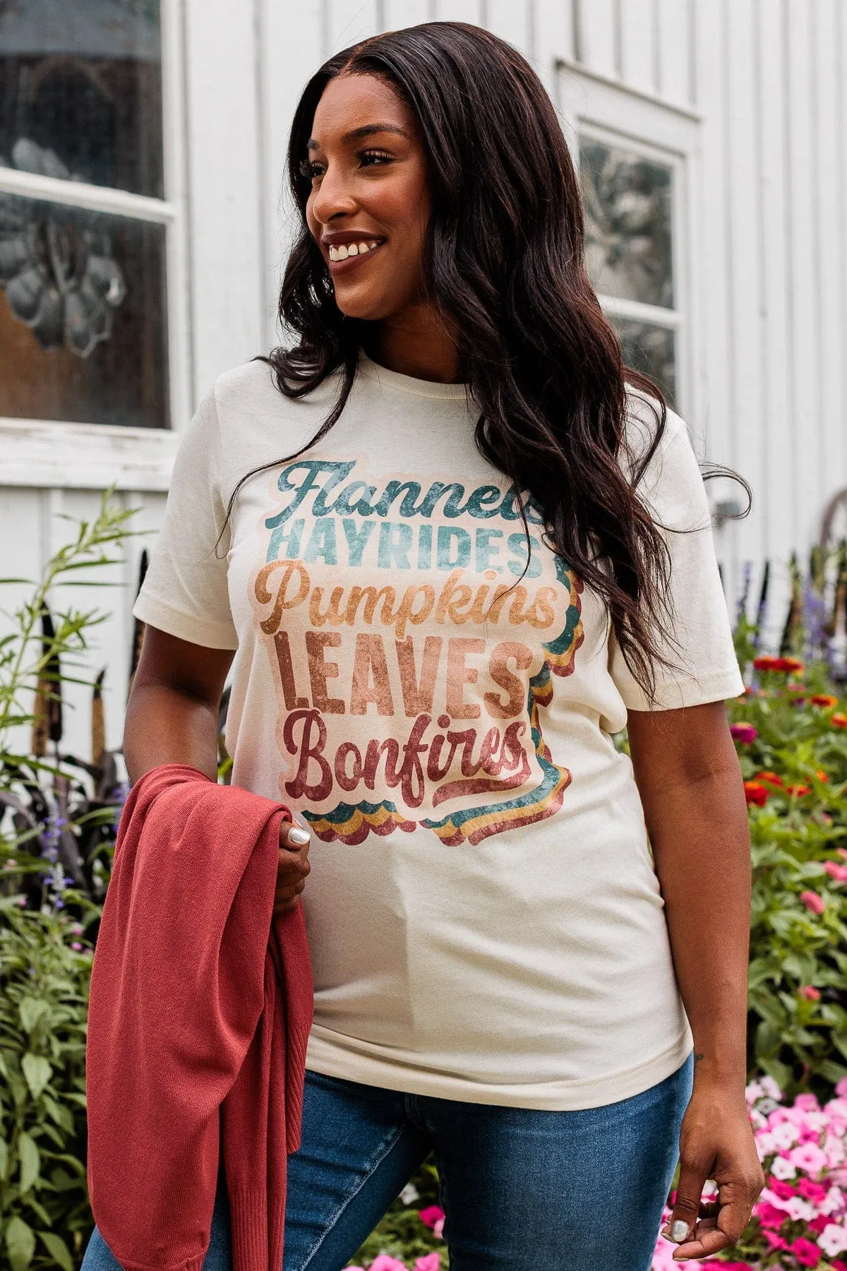 All The Fall Things Graphic Tee- Light Cream
