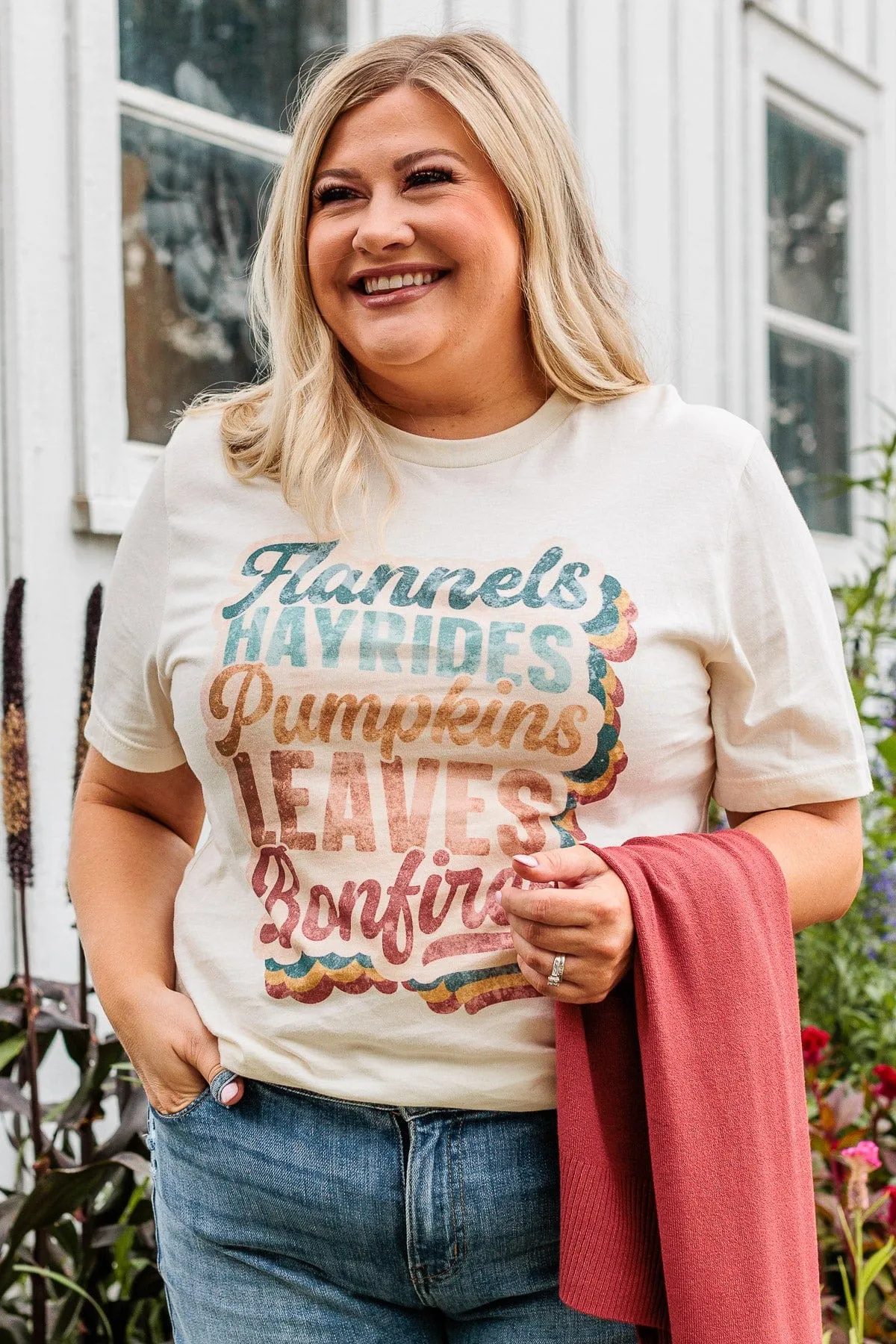 All The Fall Things Graphic Tee- Light Cream