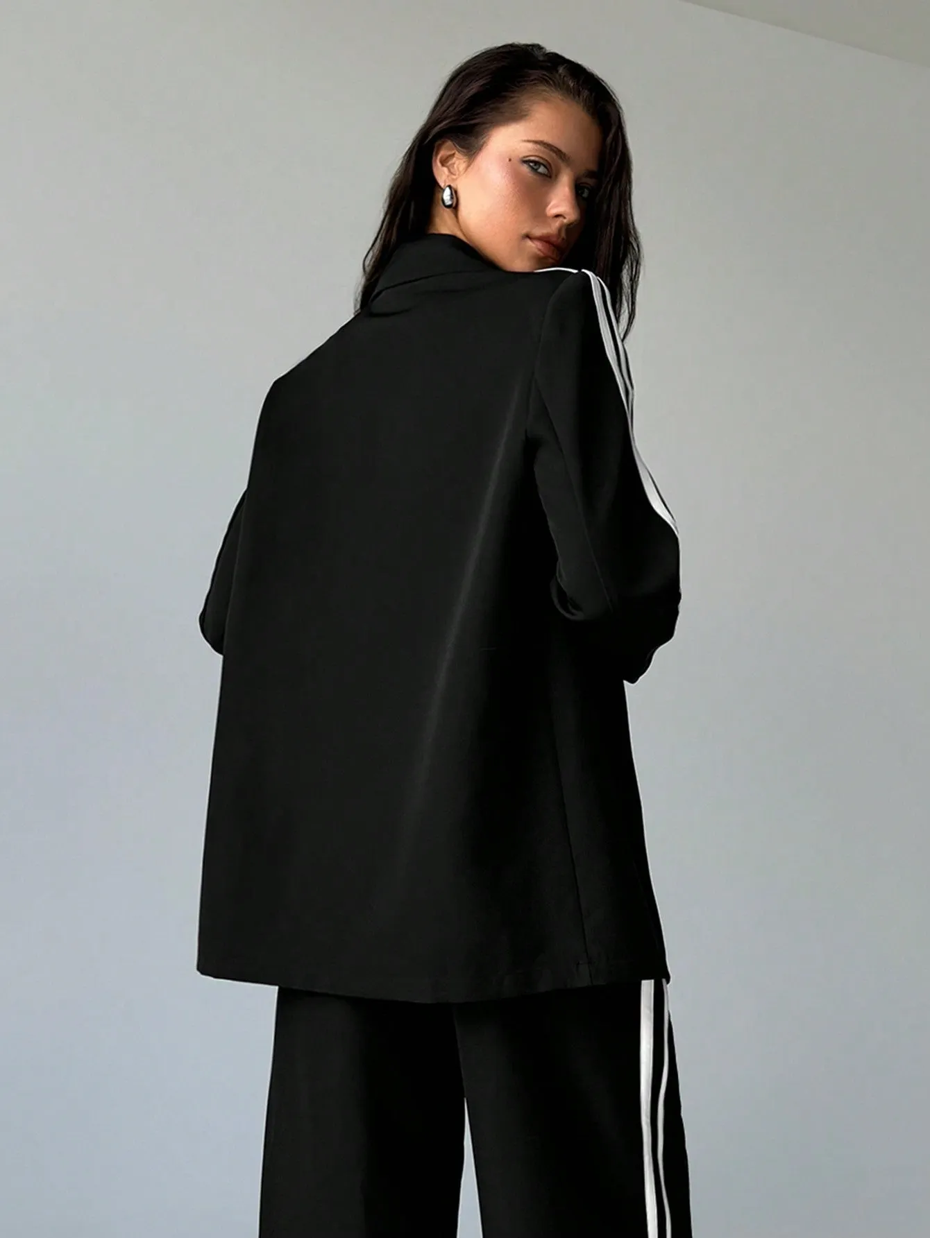 Aloruh Blazer Casual de Mujer con Rayas Laterales - Cherry Vibes