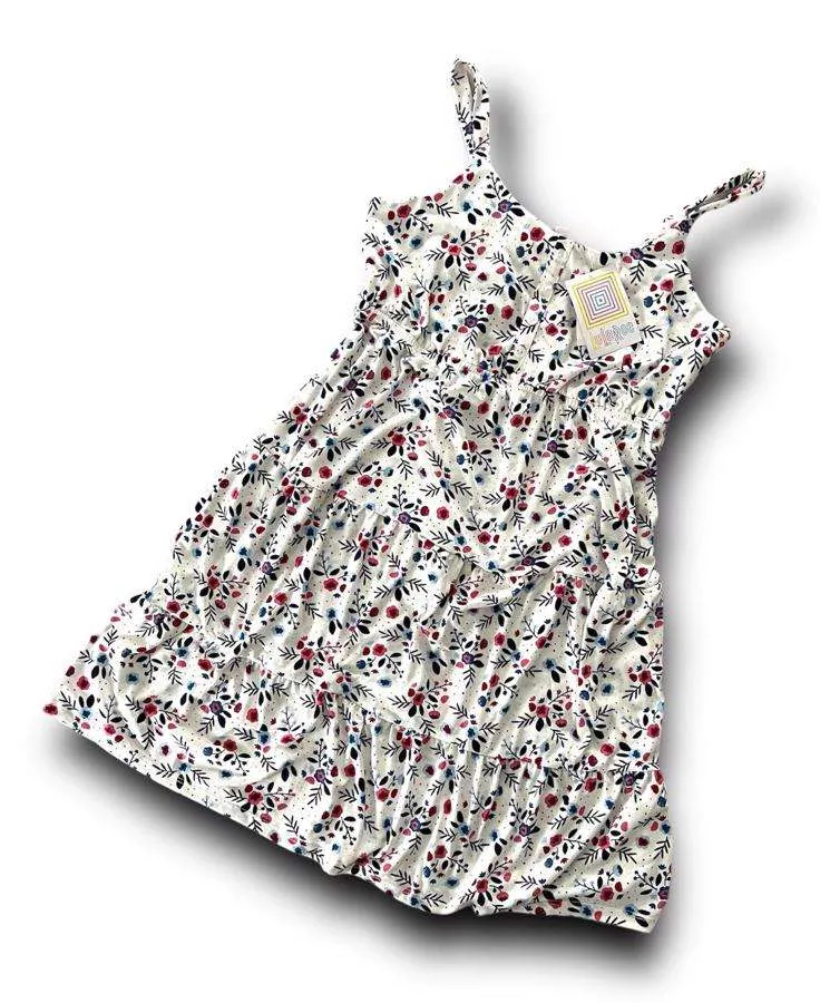 Amanda - White Red Blue Ditsy Floral