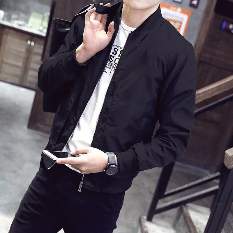 Arrival Spring Men's Jackets Solid Fashion Coats Male Casual Slim Stand Collar Jacket Men Outerdoor Overcoat M-XXXXL