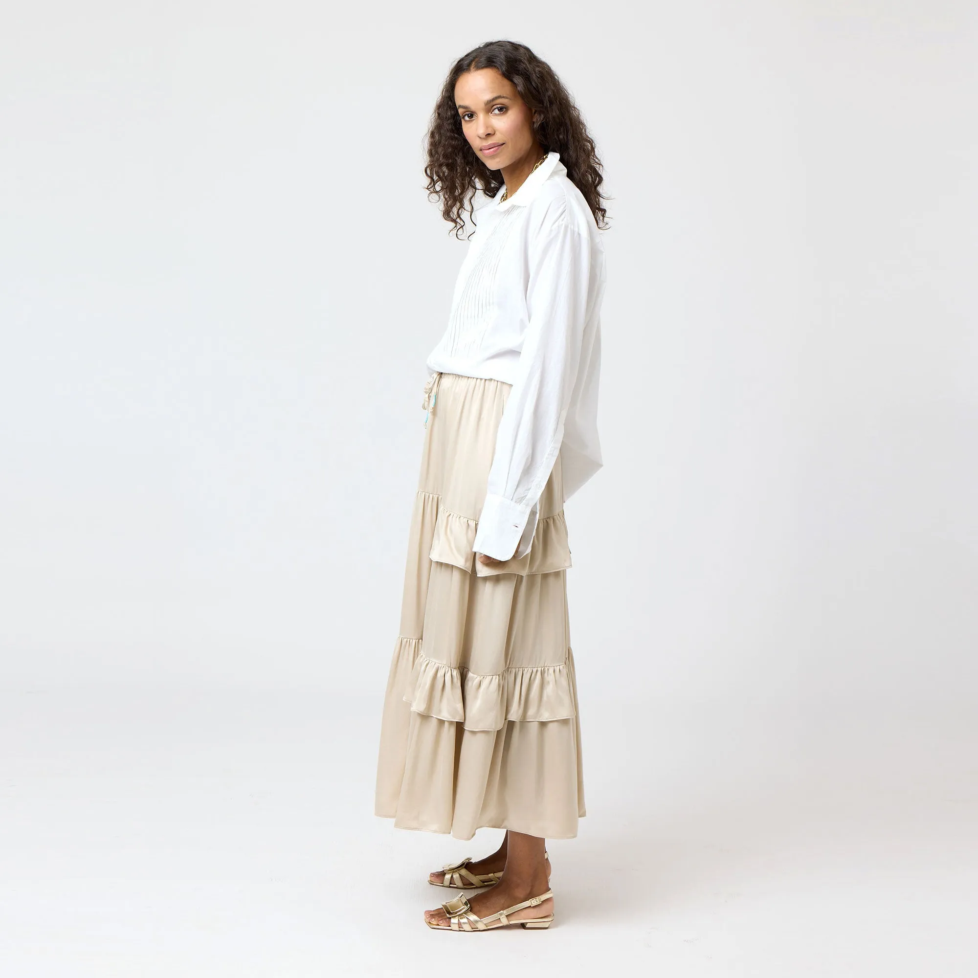 Athena Maxi Silk Skirt