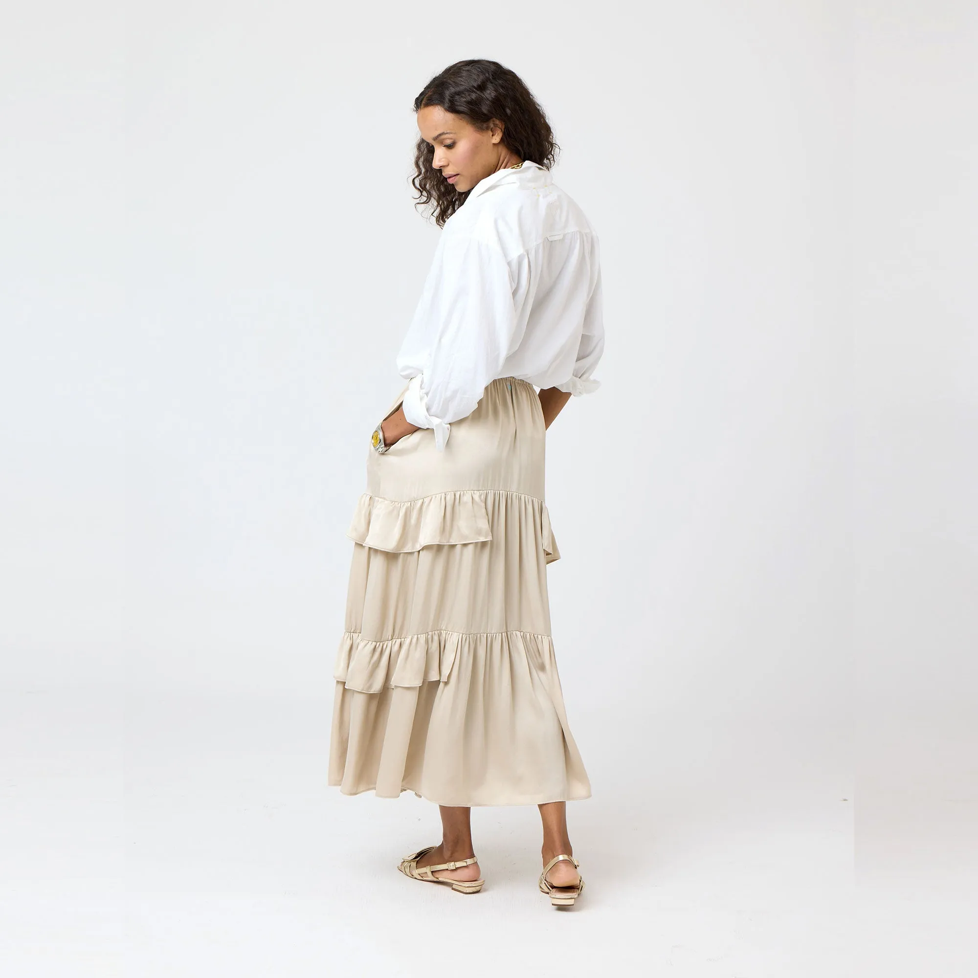 Athena Maxi Silk Skirt
