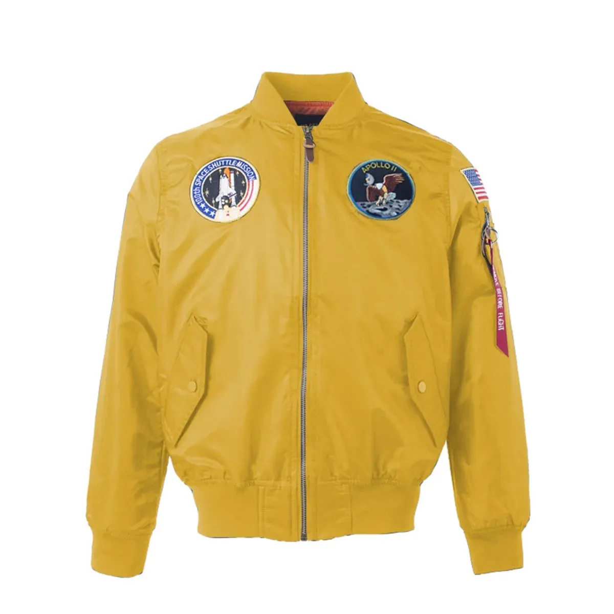 Autumn Apollo Thin 100th SPACE SHUTTLE MISSION MA1 Bomber Hiphop US Air Force Pilot Flight Korean College Jacket For Men