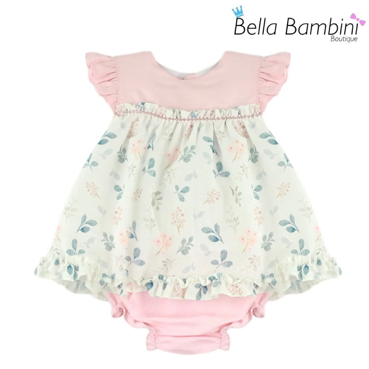 Baby Ferr Baby Girls Pastel Floral Dress