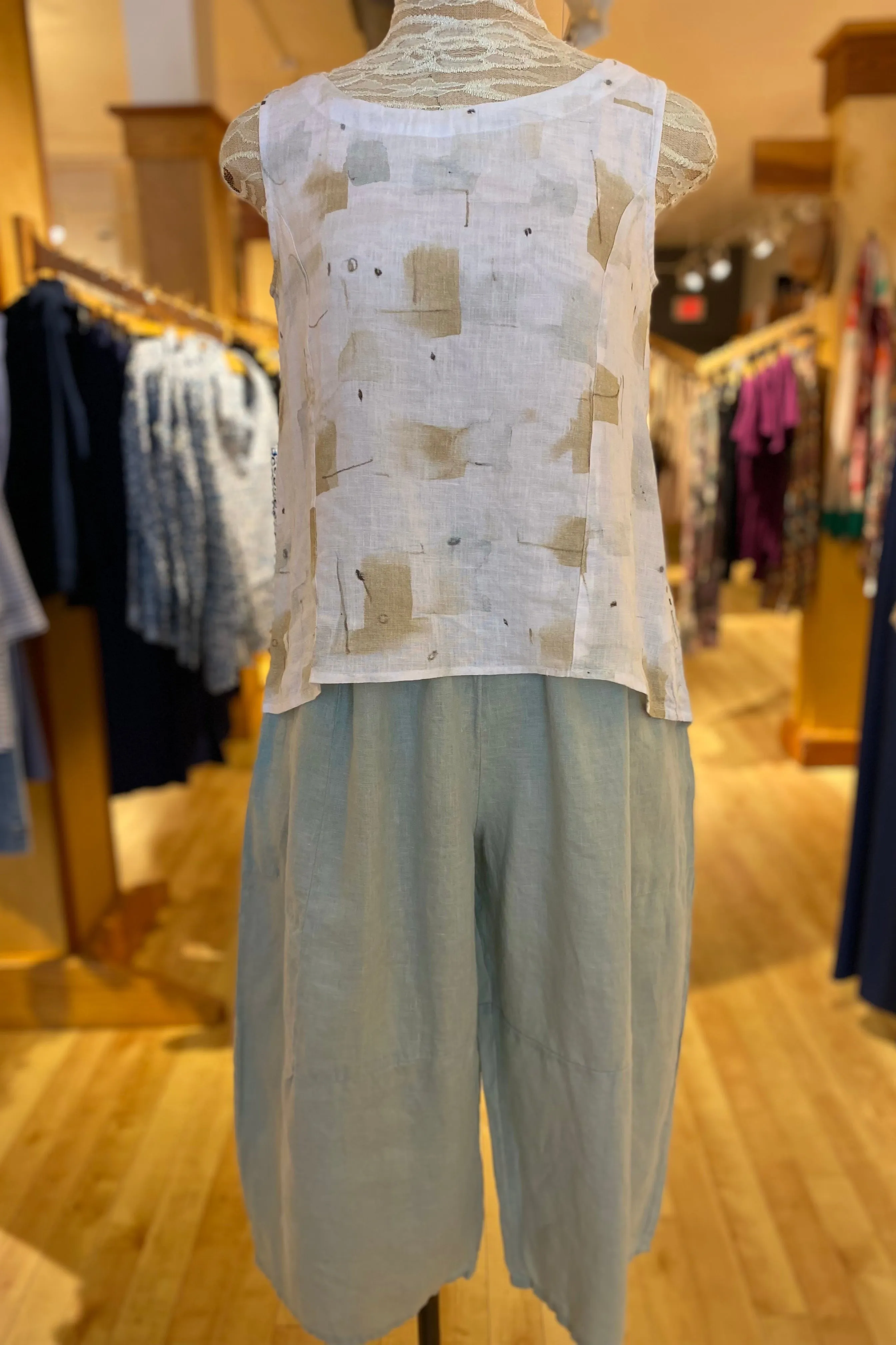 Balloon Crop Linen Pant