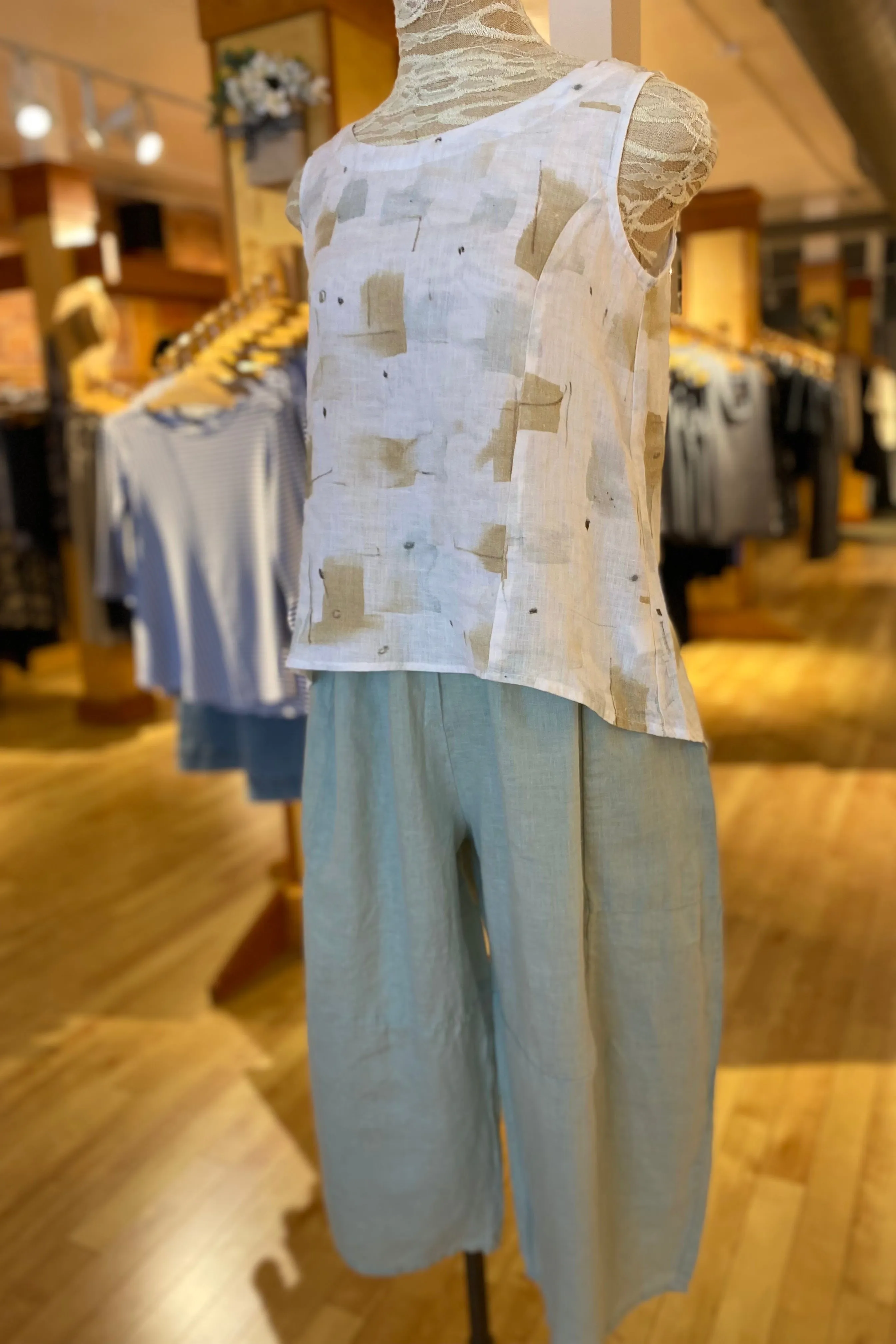 Balloon Crop Linen Pant