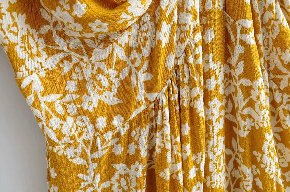 Batwing Sleeve V-neck Split Floral Maxi Dresses
