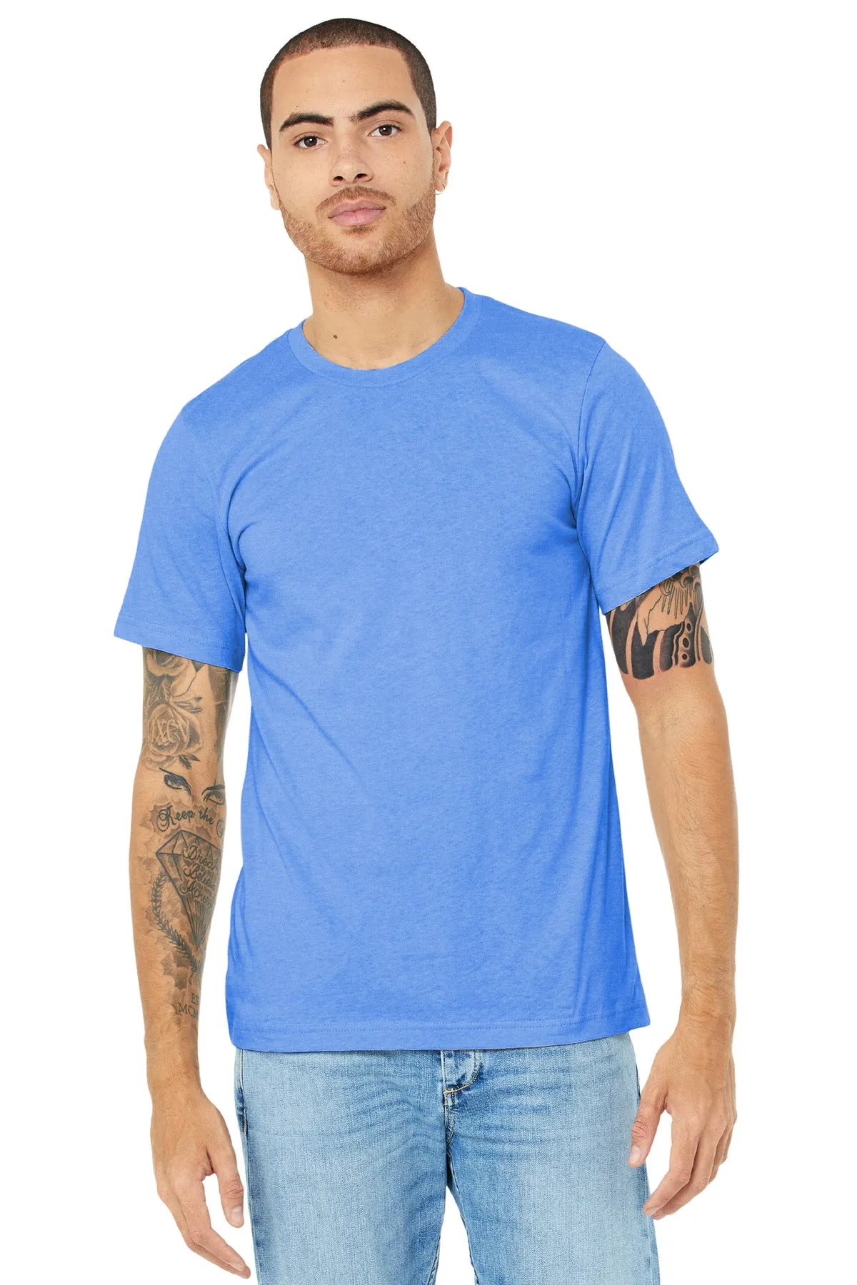 BELLA CANVAS  Unisex Heather CVC Short Sleeve Tee. BC3001CVC Heather Columbia Blue
