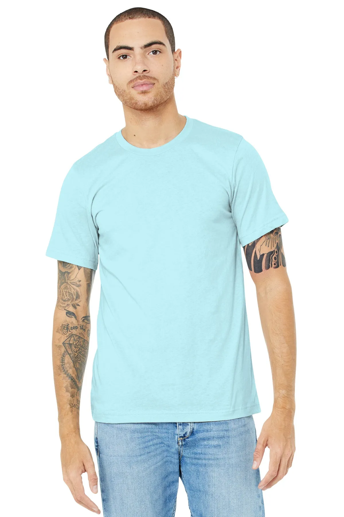 BELLA CANVAS  Unisex Heather CVC Short Sleeve Tee. BC3001CVC Heather Ice Blue