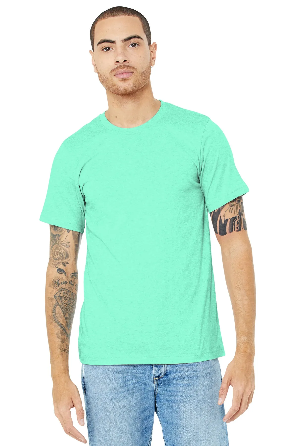 BELLA CANVAS  Unisex Heather CVC Short Sleeve Tee. BC3001CVC Heather Mint