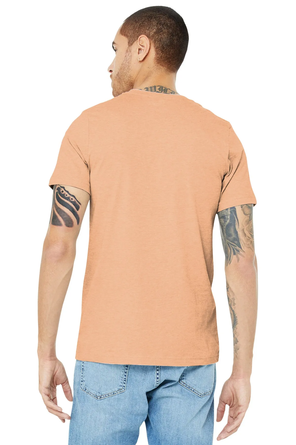 BELLA CANVAS  Unisex Heather CVC Short Sleeve Tee. BC3001CVC Heather Peach