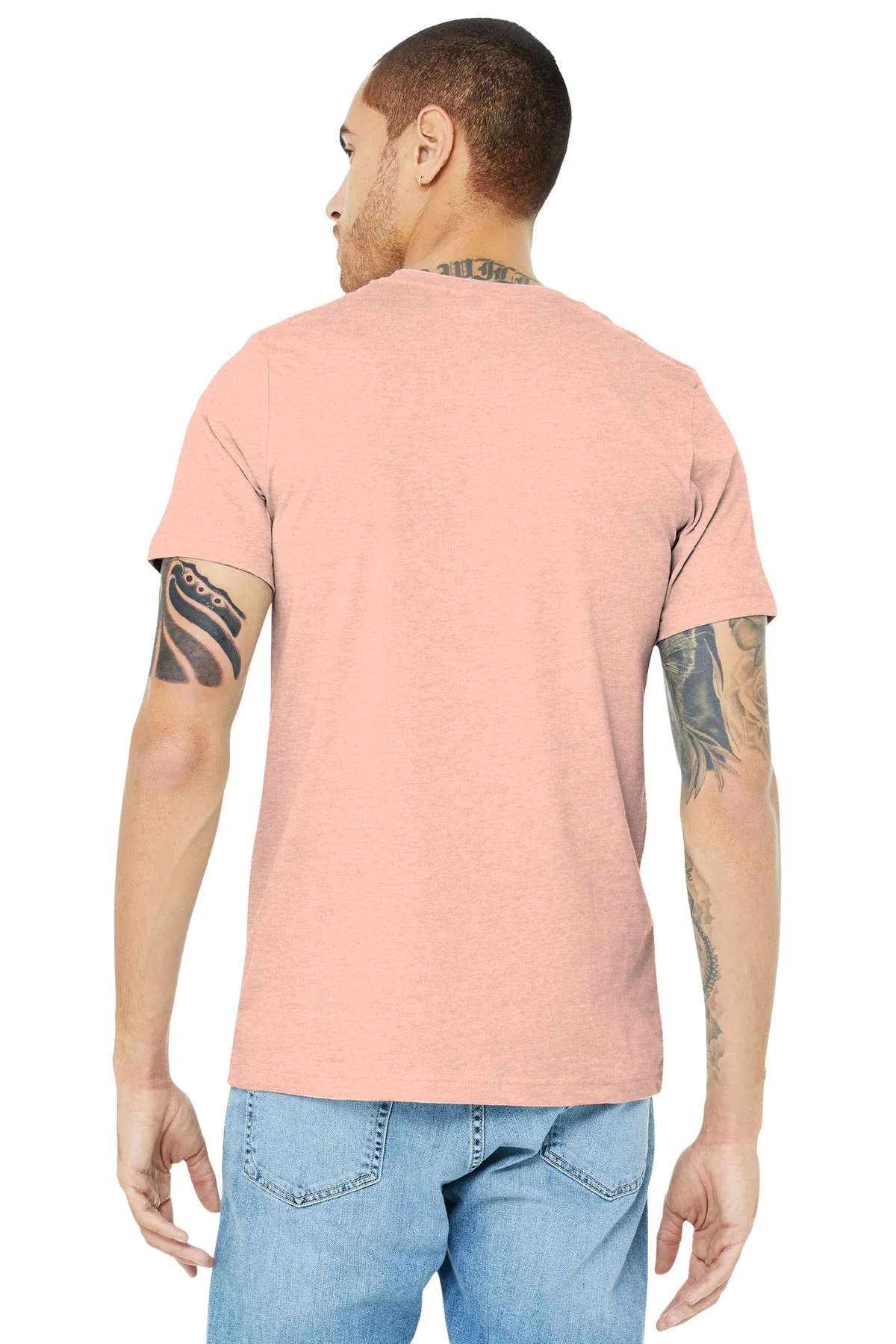 BELLA CANVAS  Unisex Heather CVC Short Sleeve Tee. BC3001CVC Heather Prism Peach