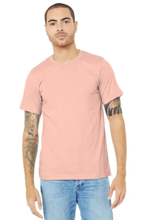 BELLA CANVAS  Unisex Heather CVC Short Sleeve Tee. BC3001CVC Heather Prism Peach