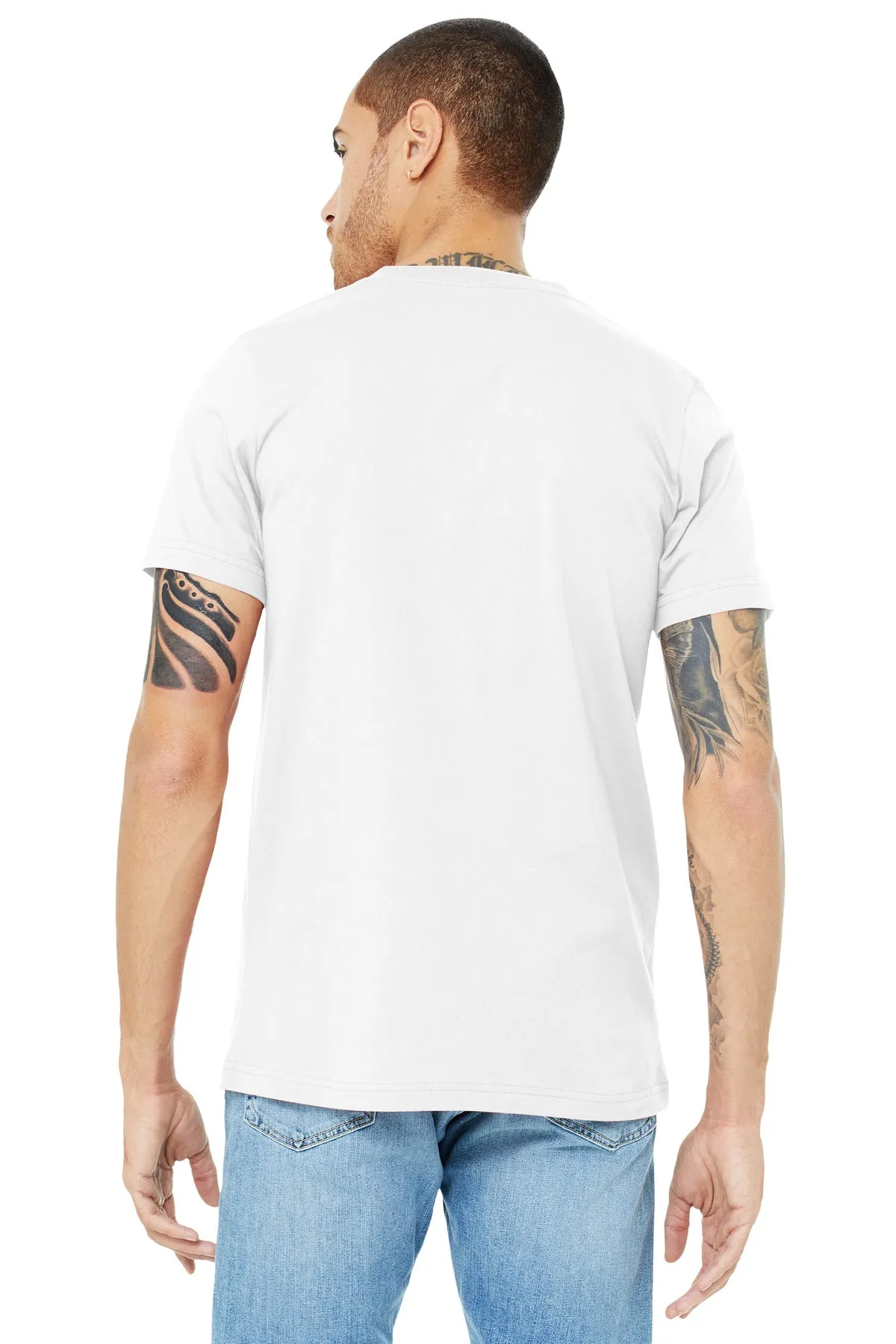 BELLA CANVAS  Unisex Jersey Short Sleeve V-Neck Tee. BC3005 White