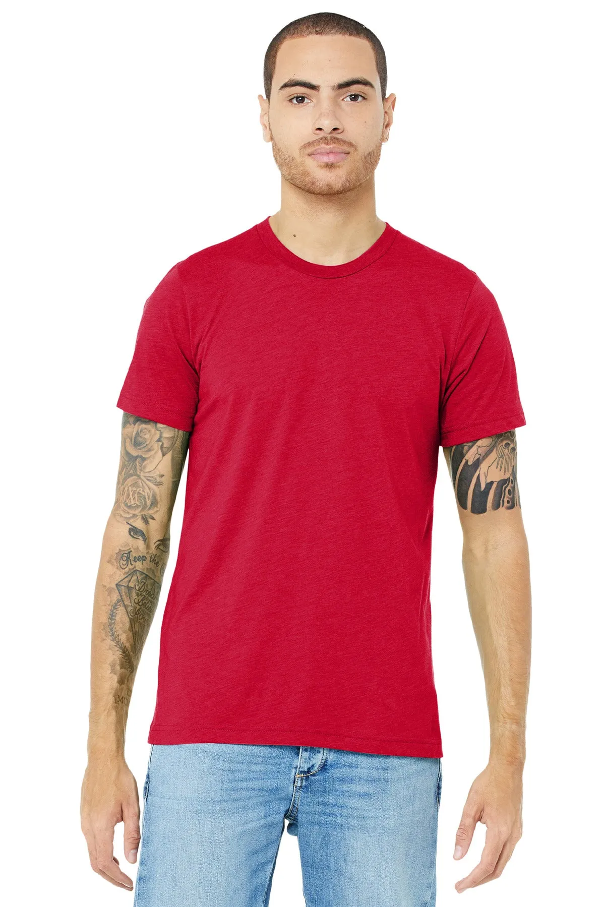 BELLA CANVAS  Unisex Triblend Short Sleeve Tee. BC3413 Solid Red Triblend