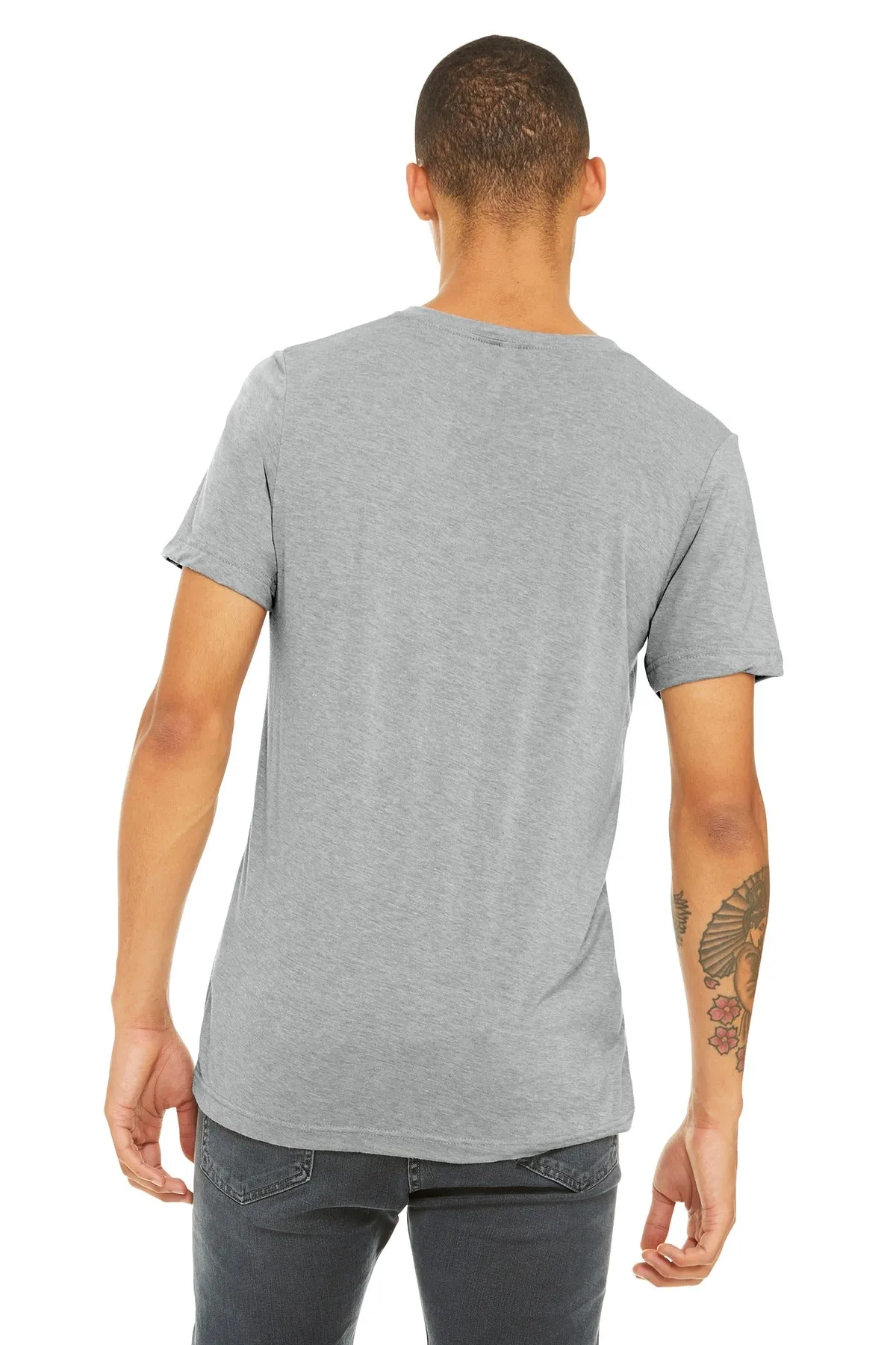 BELLA CANVAS  Unisex Triblend Short Sleeve V-Neck Te. BC3415 Athletic Grey Triblend