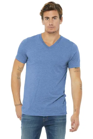 BELLA CANVAS  Unisex Triblend Short Sleeve V-Neck Te. BC3415 Blue Triblend