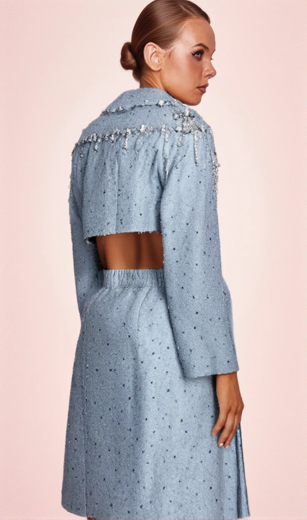 BERTHA PEARL CUTOUT TUXEDO BLAZER DRESS IN BLUE