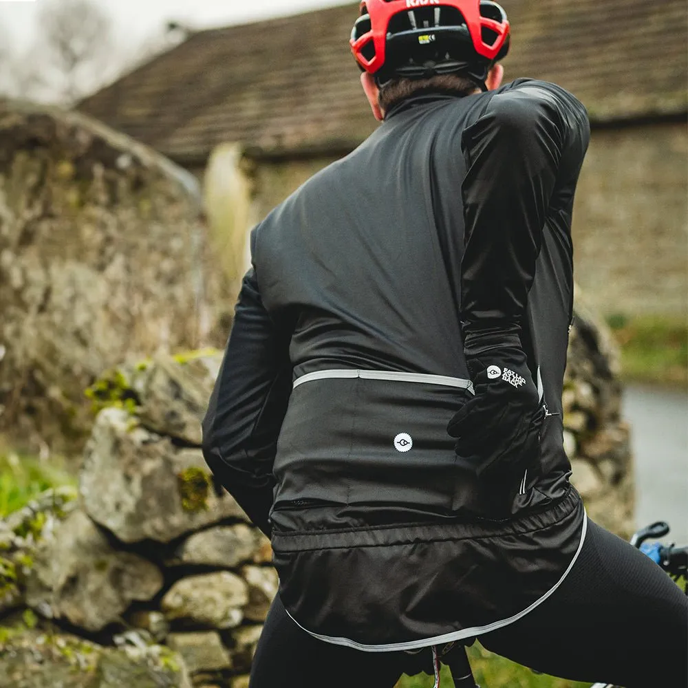Big and Tall Mens Plain Black Tor Winter Cycling Jacket
