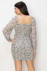 Bishop Sleeve Chiffon Dress